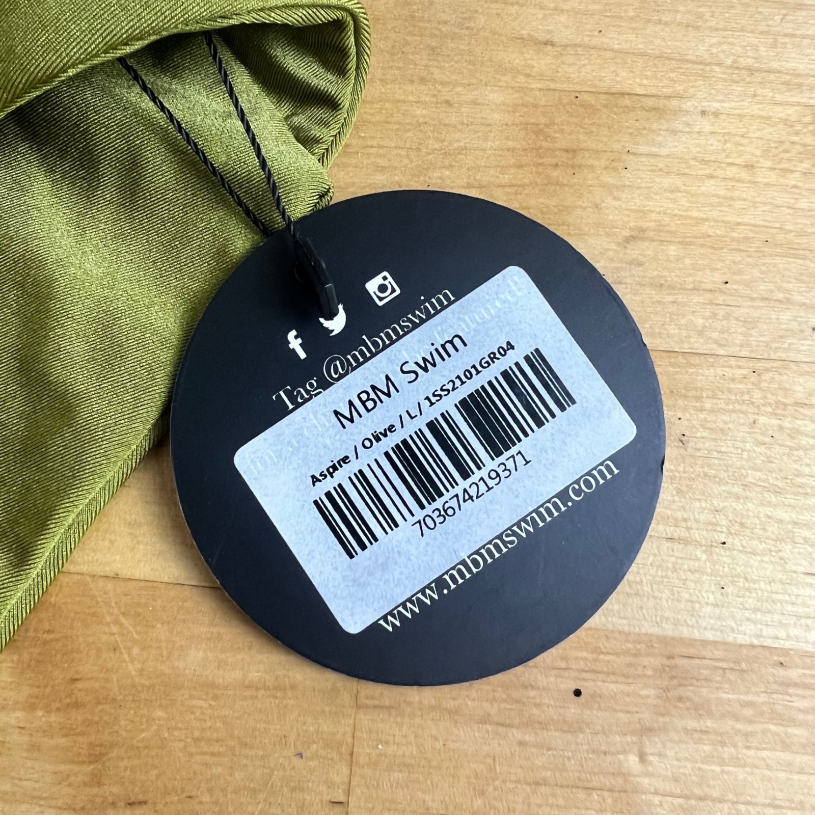 Mbm Swim Suit One Piece Aspire Size Large Olive Green Cutout Monokini New — image 4 of 5